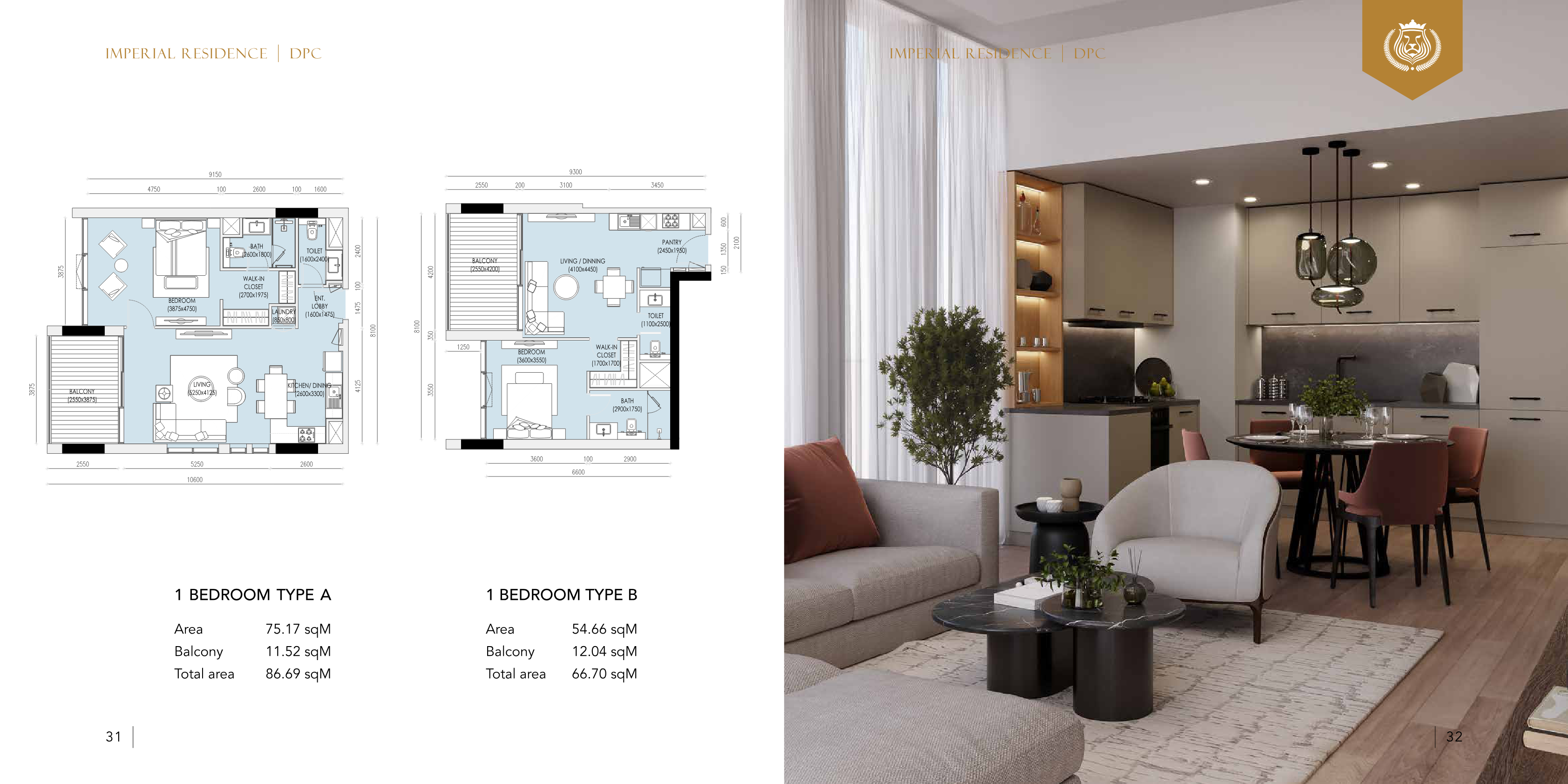Imperial Residence 1BR floor plan