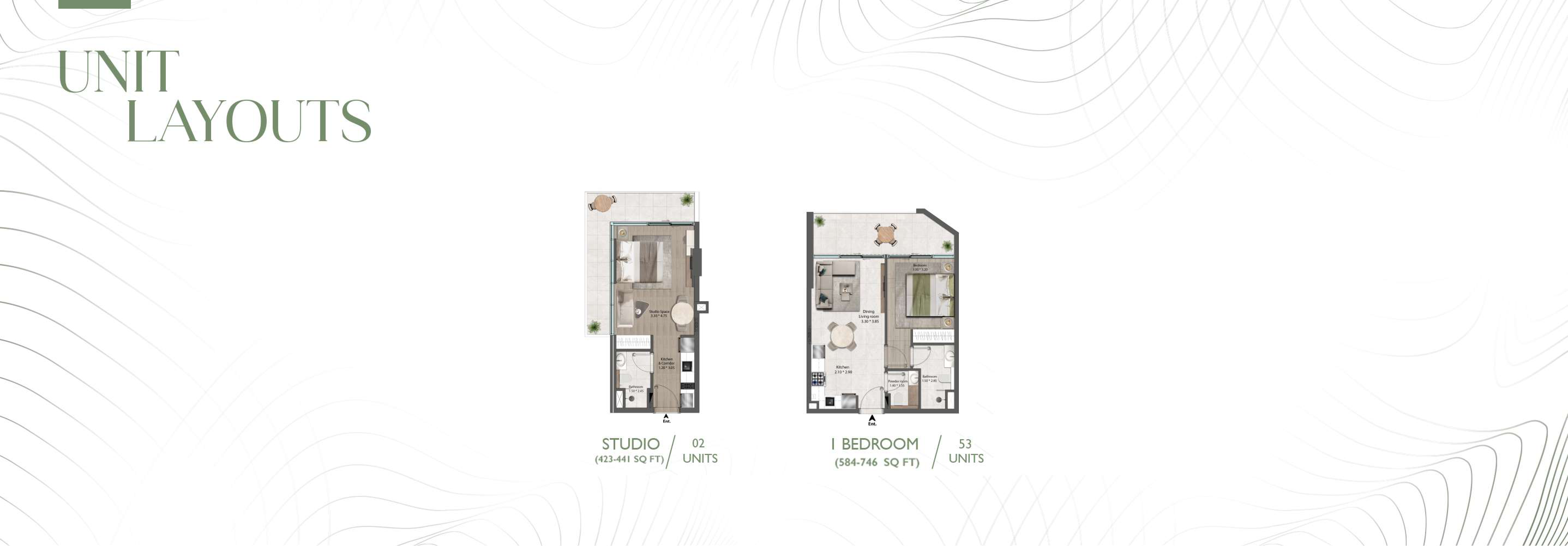 The Harmony 1BR floor plan