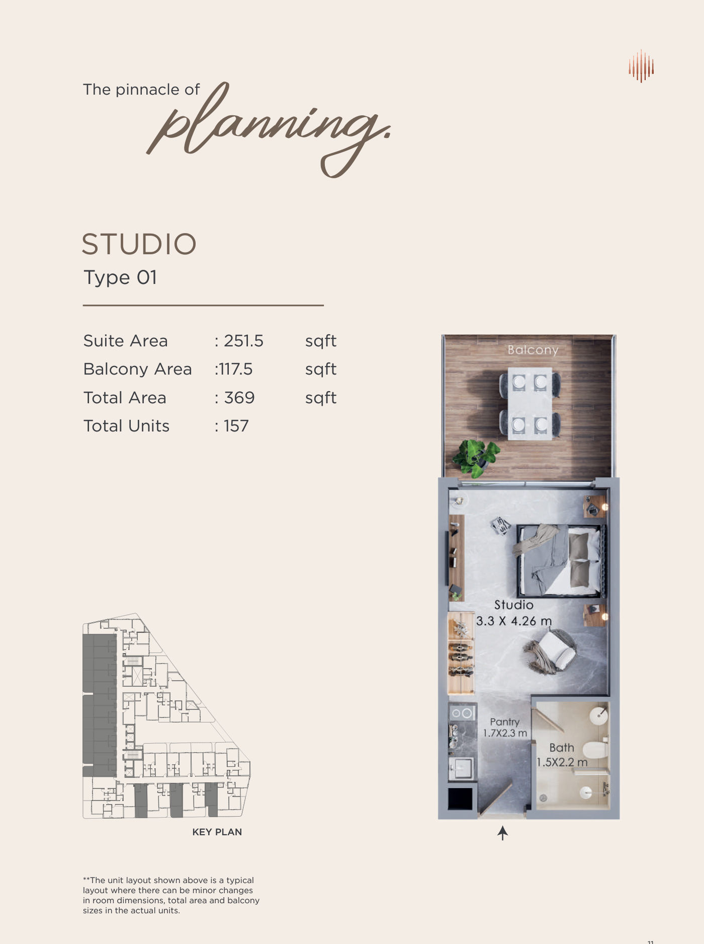 Terra Tower Studio floor plan