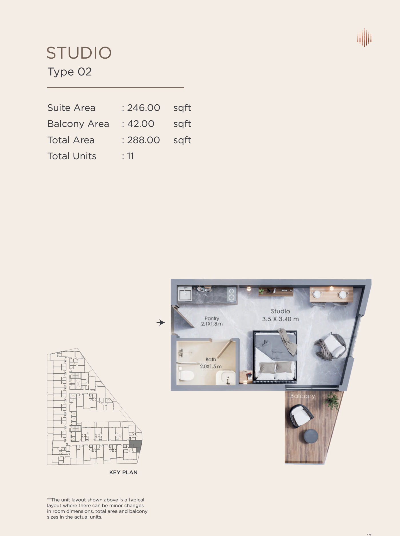 Terra Tower Studio floor plan