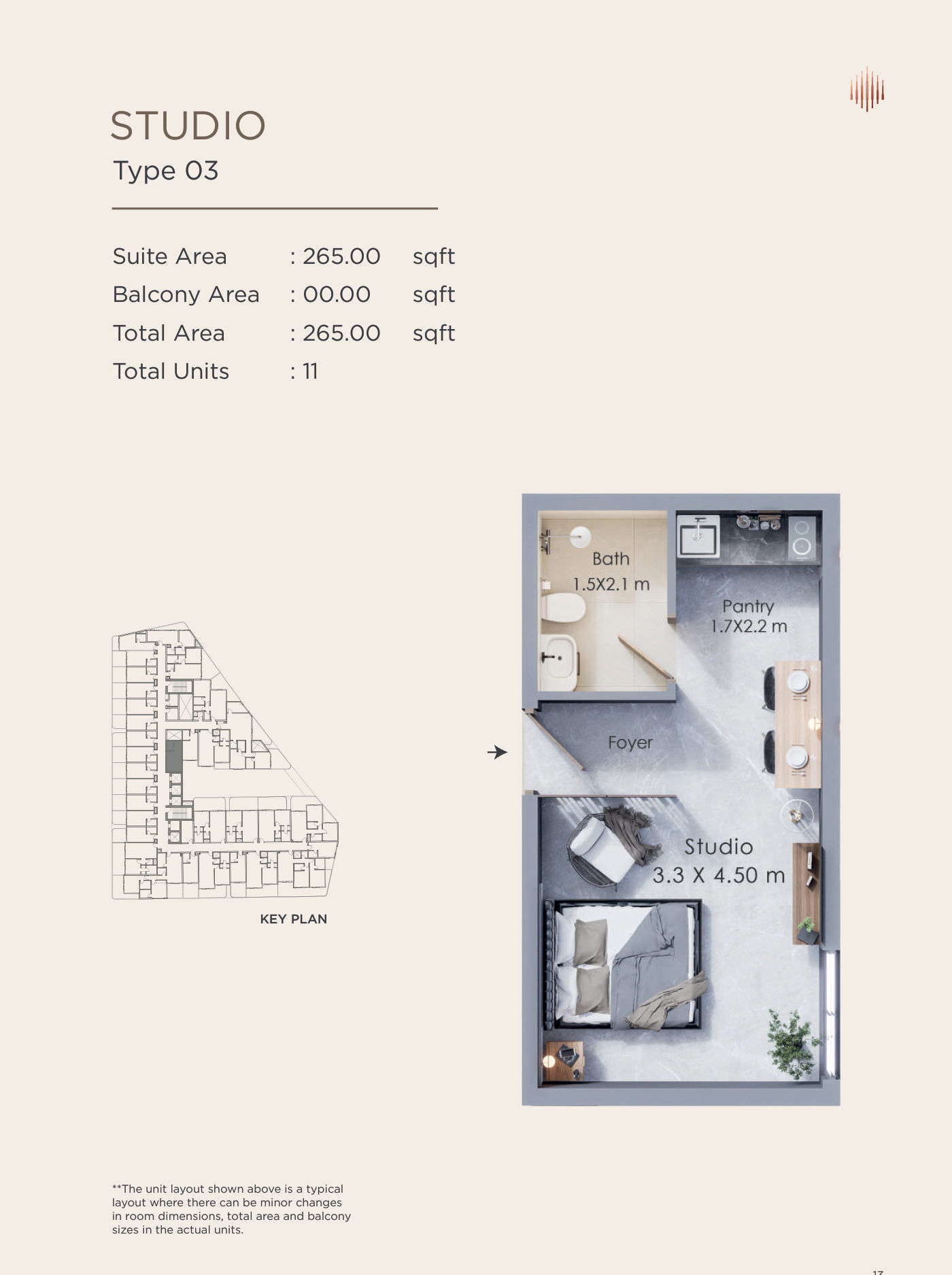 Terra Tower Studio floor plan