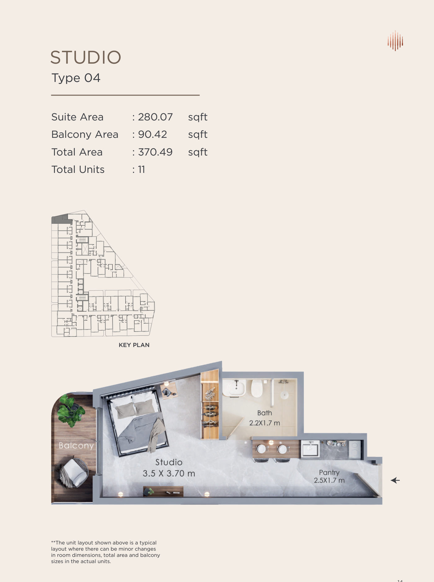 Terra Tower Studio floor plan