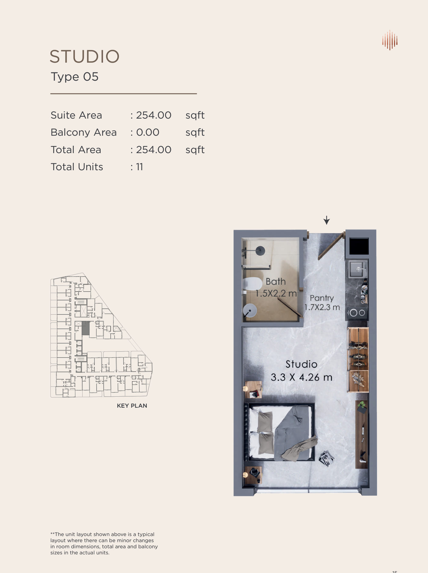 Terra Tower Studio floor plan