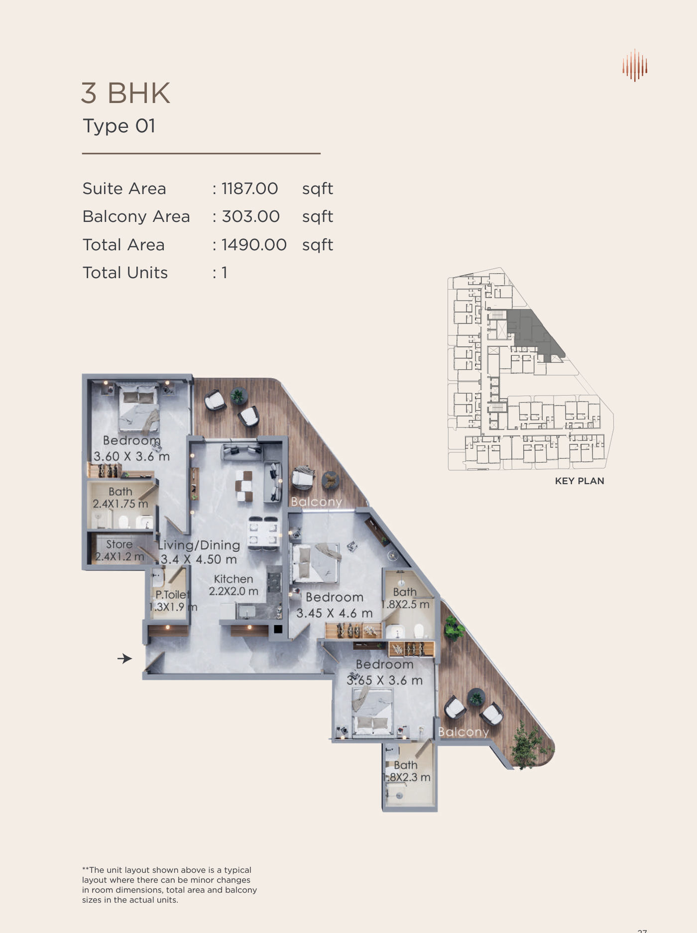 Terra Tower 3BR floor plan