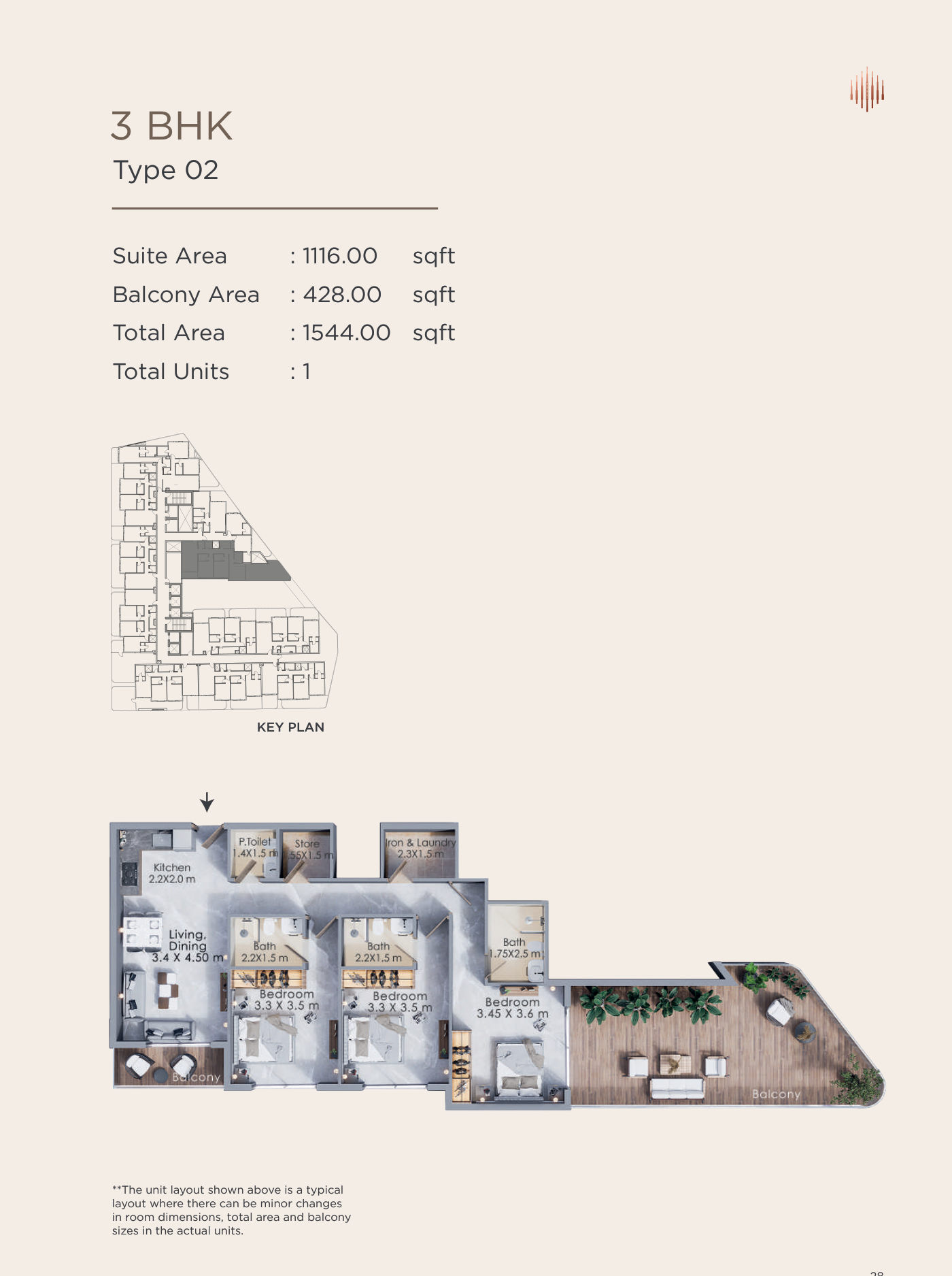 Terra Tower 3BR floor plan