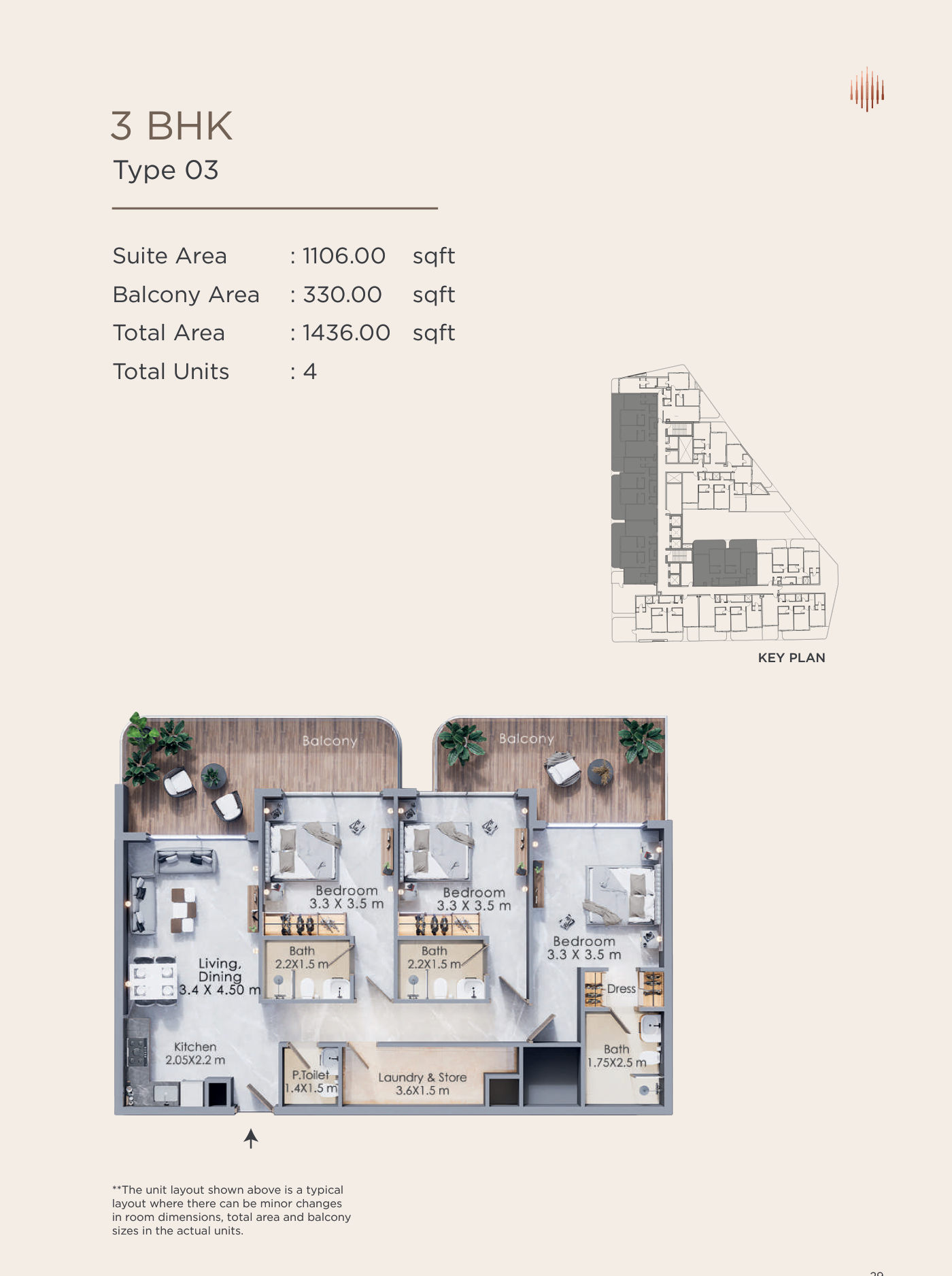 Terra Tower 3BR floor plan