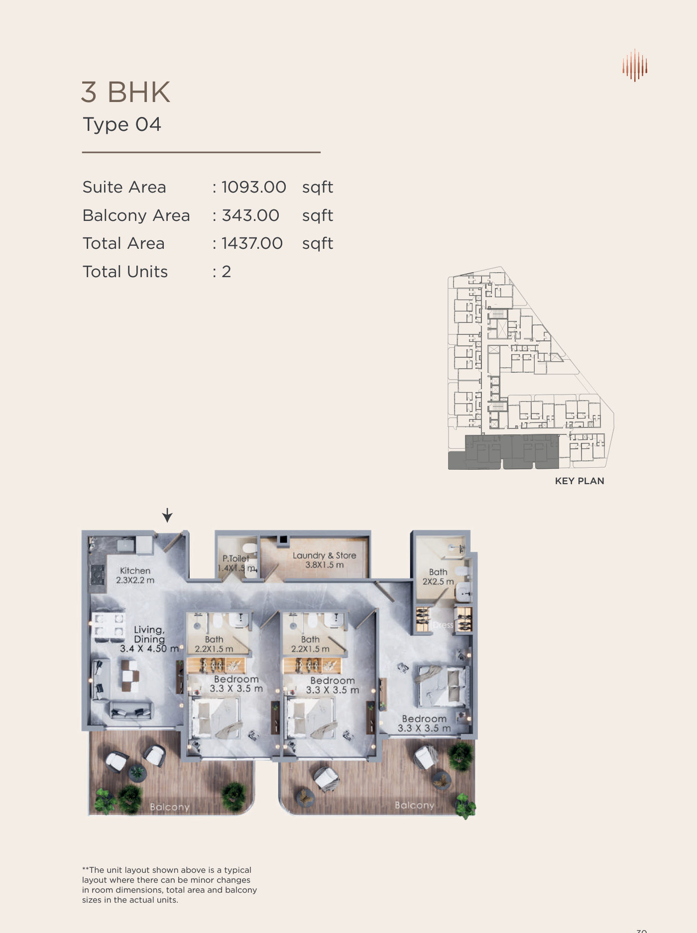 Terra Tower 3BR floor plan