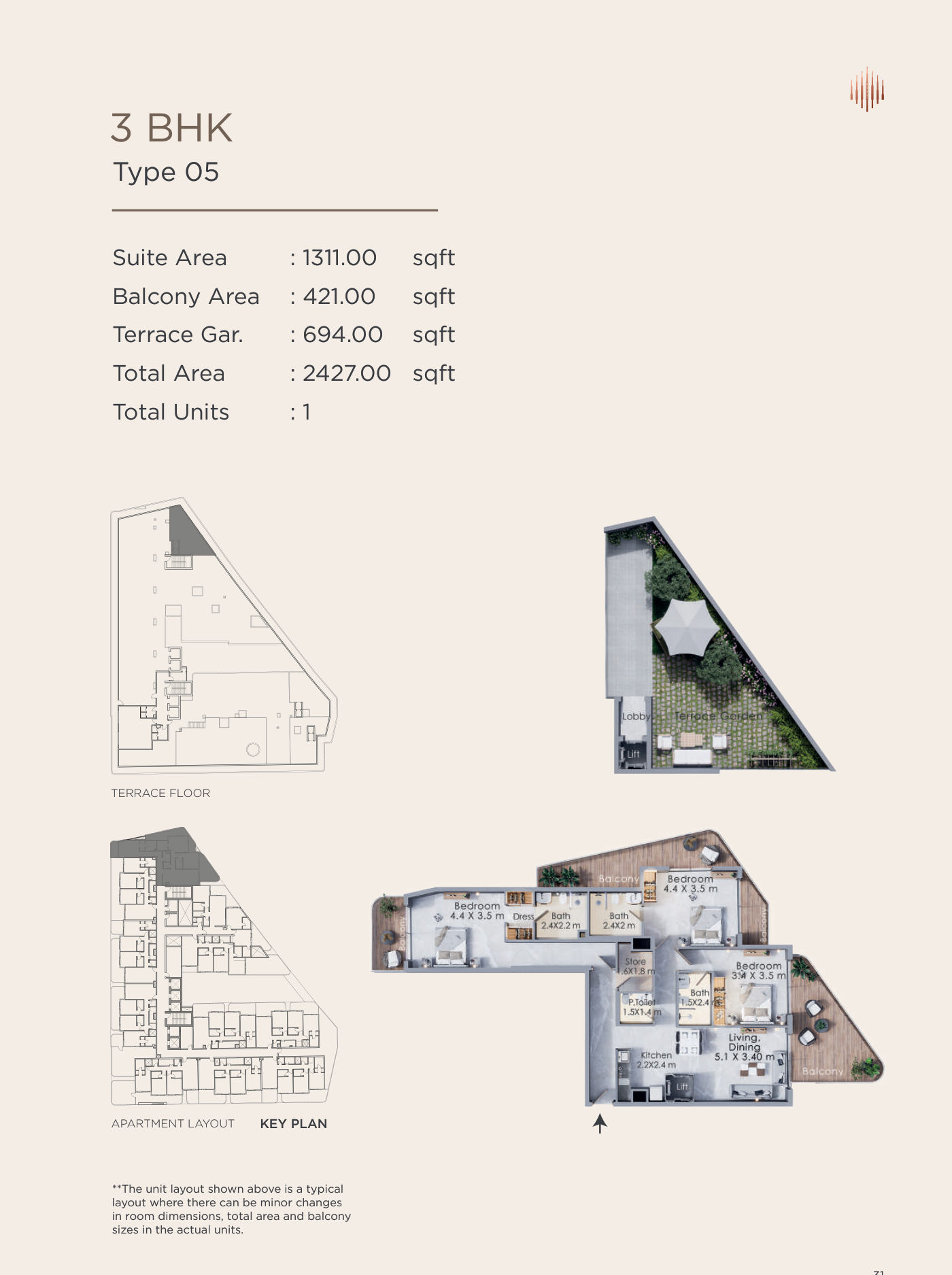 Terra Tower 3BR floor plan
