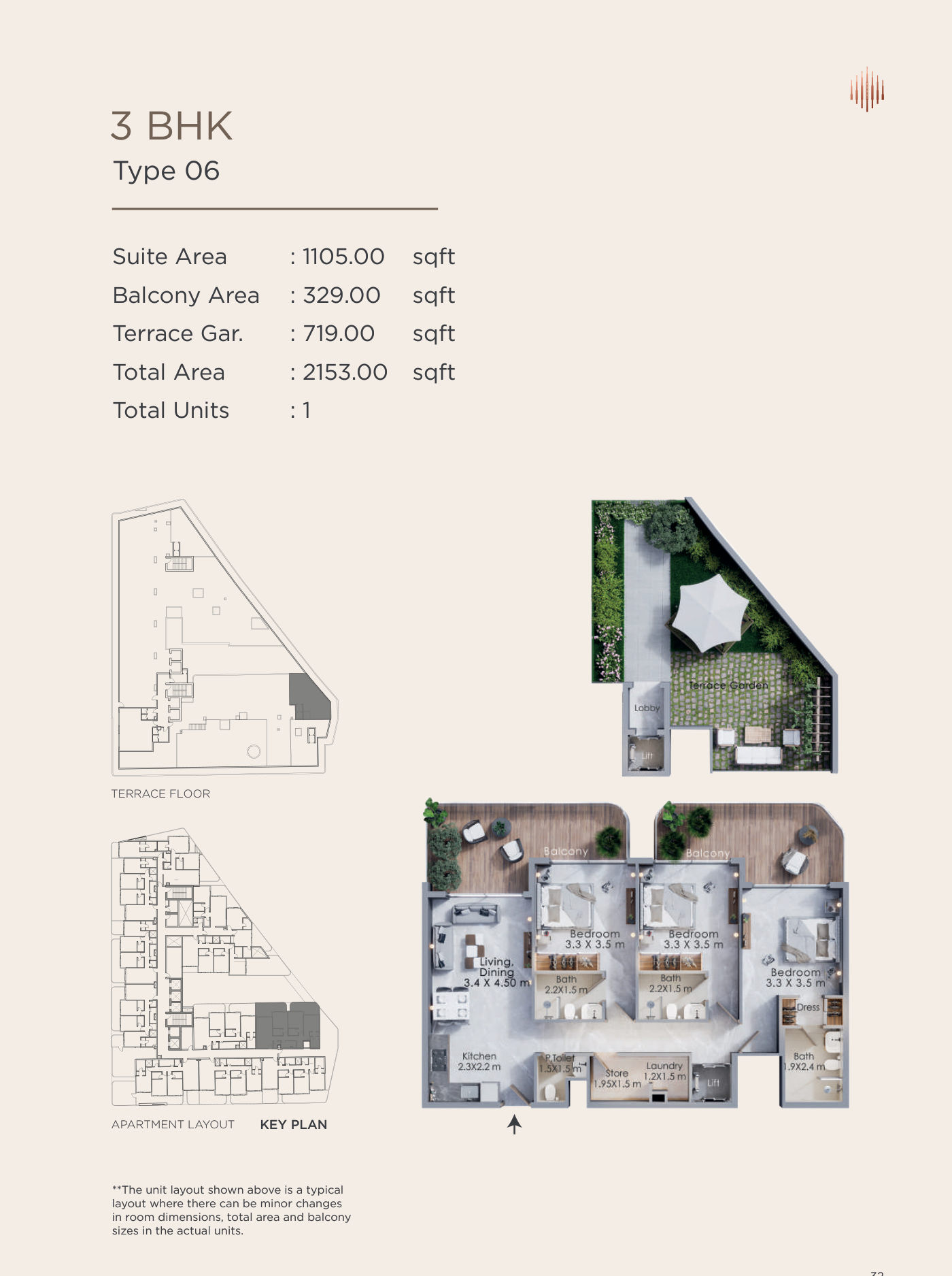 Terra Tower 3BR floor plan