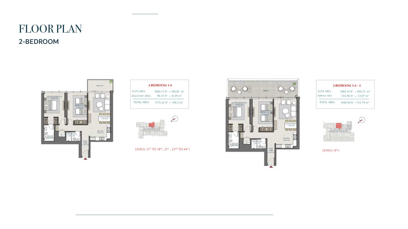 Park Views Residences B 2BR floor plan