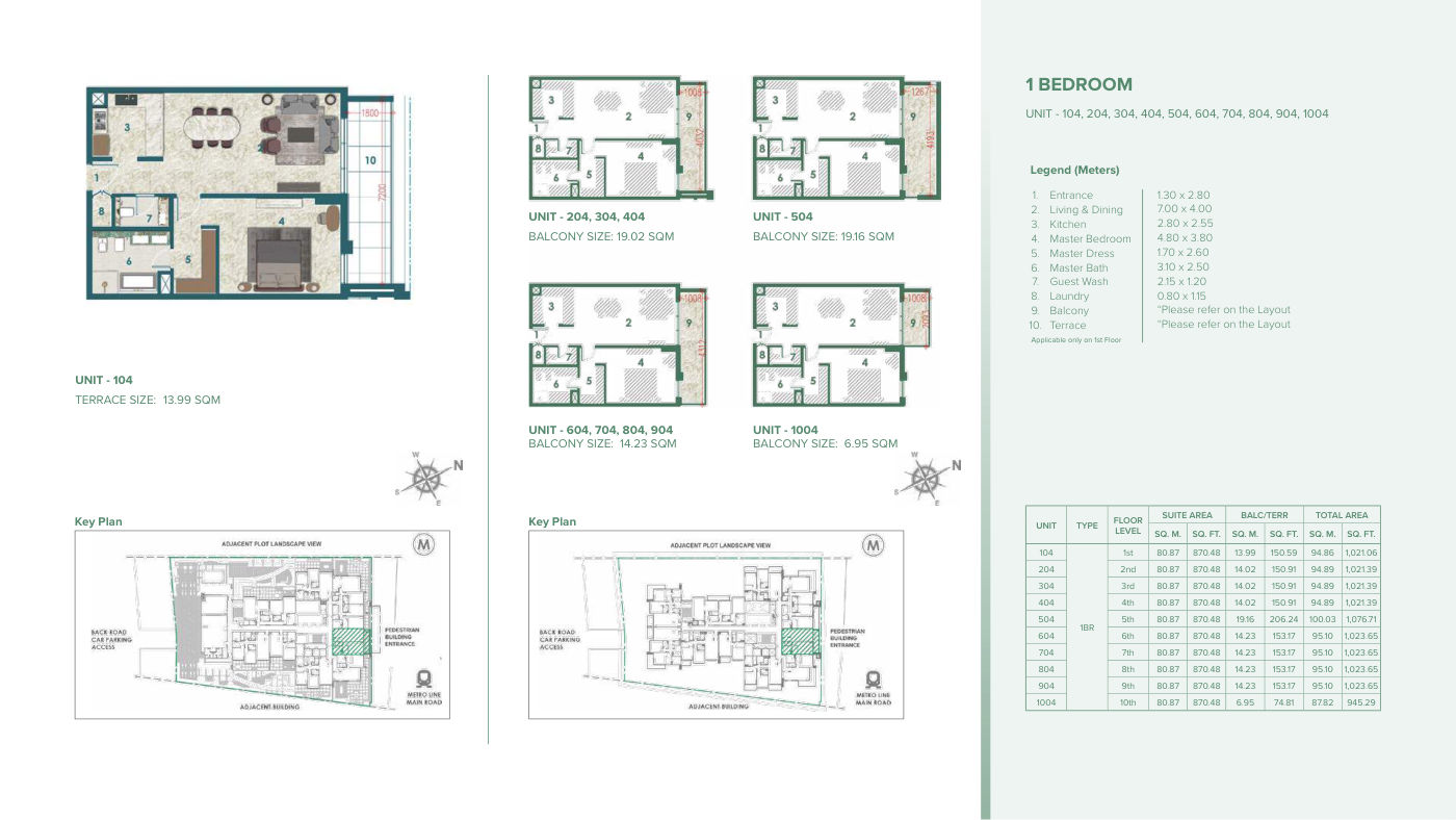 Avenue Residence 6 1BR floor plan