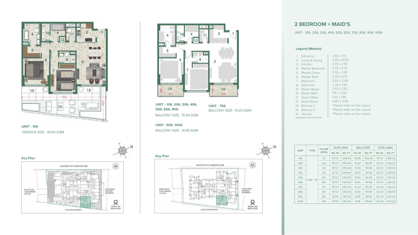 Avenue Residence 6 2BR floor plan