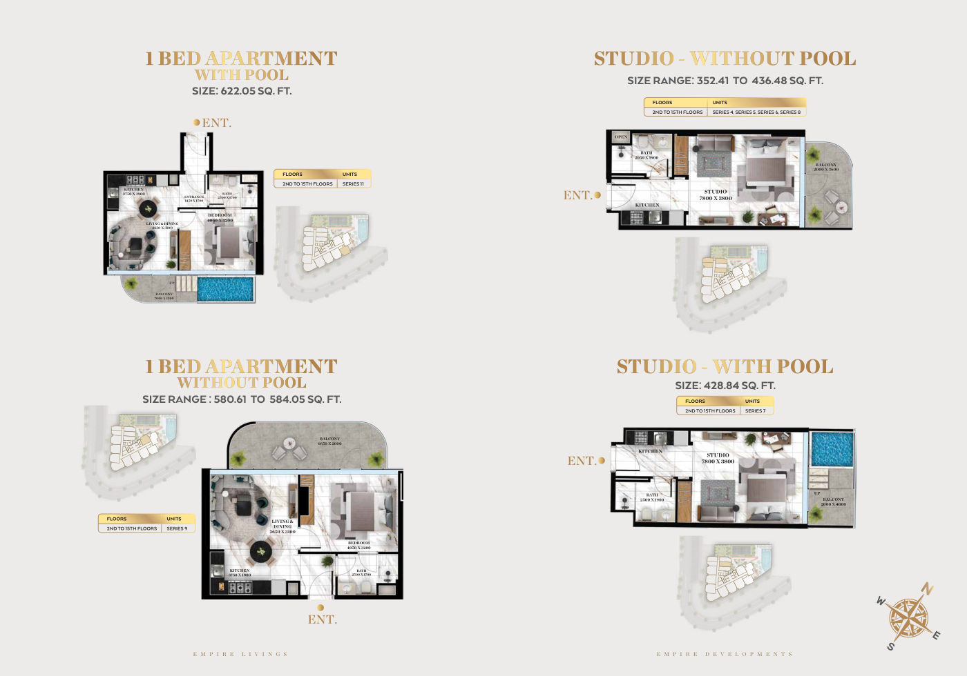 Empire Livings Studio floor plan