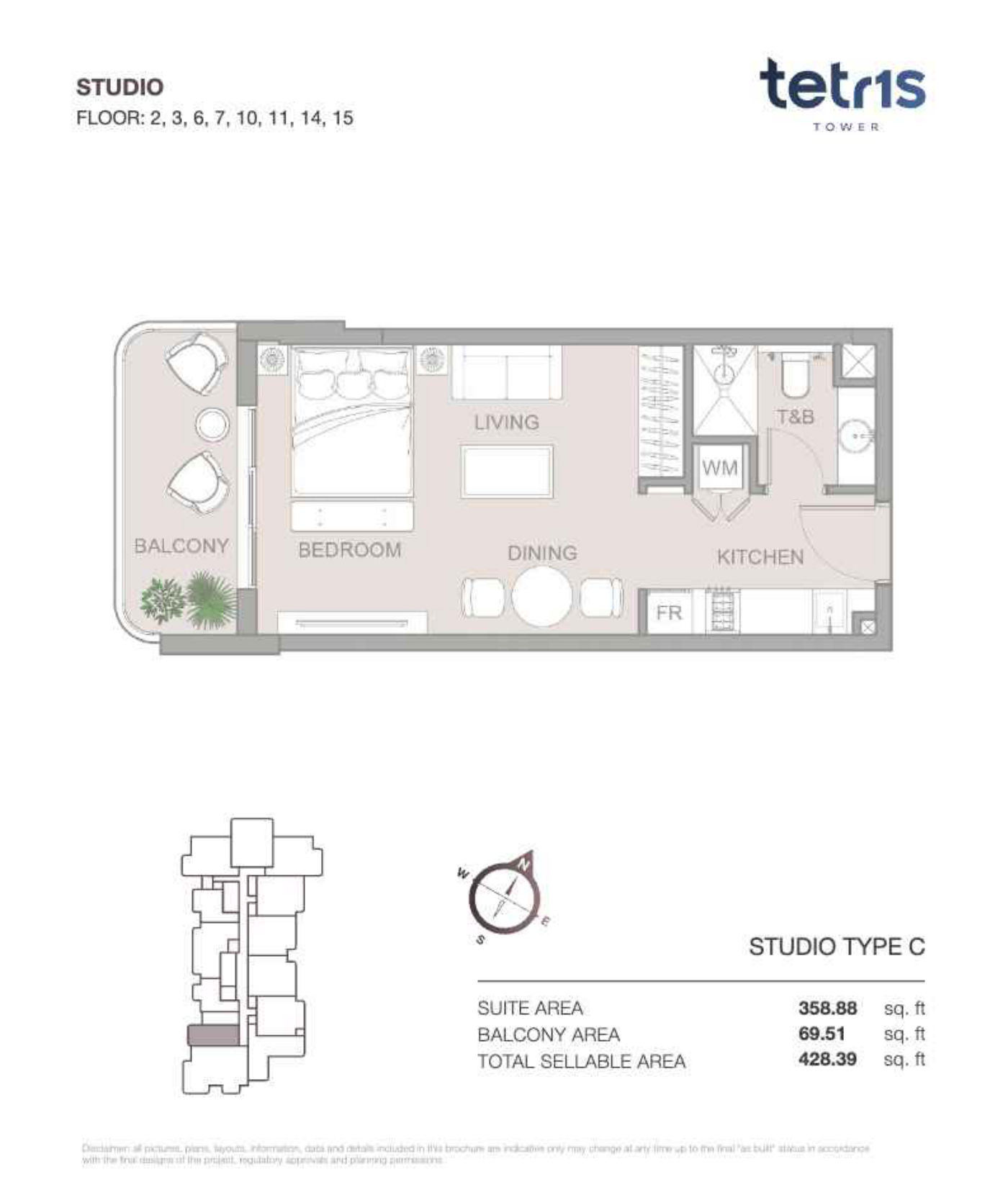 TETR1S Tower Studio floor plan