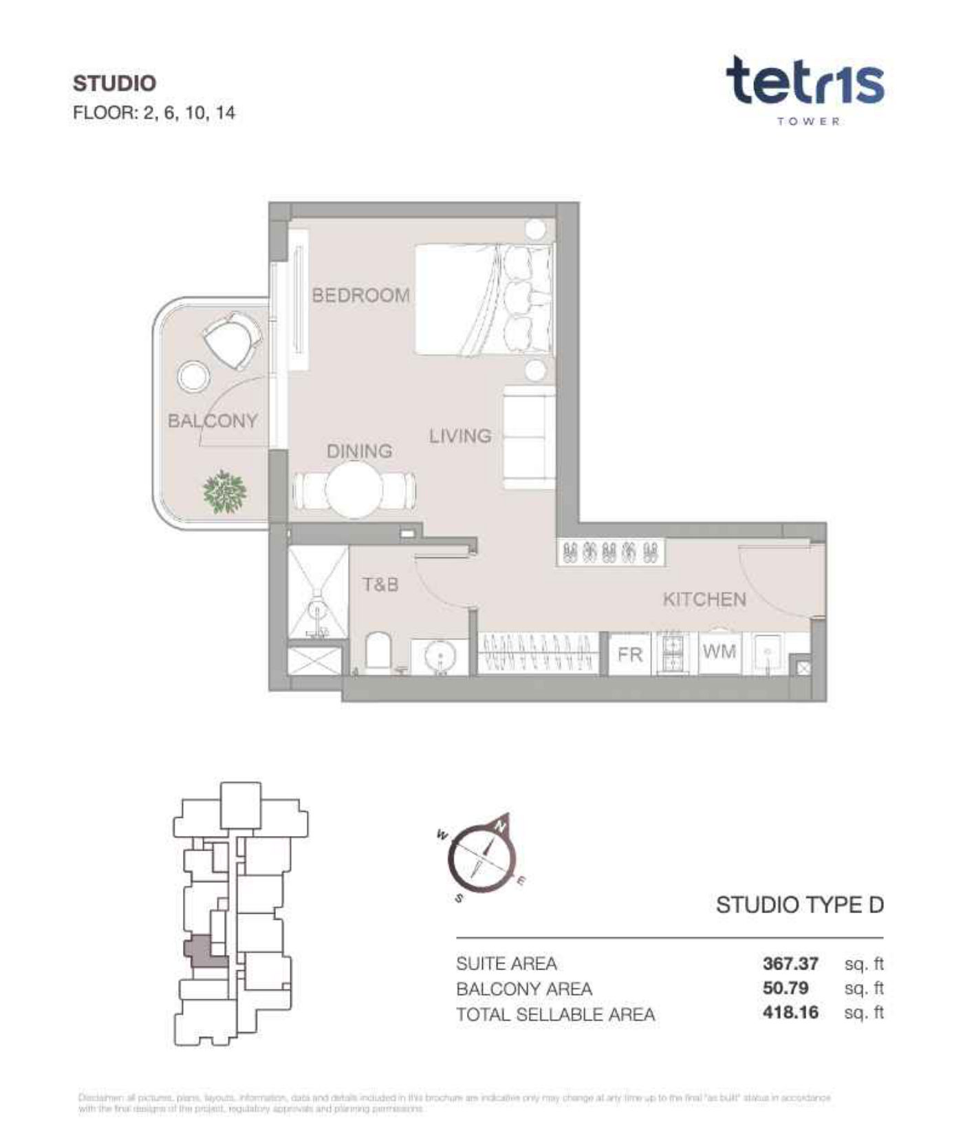 TETR1S Tower Studio floor plan