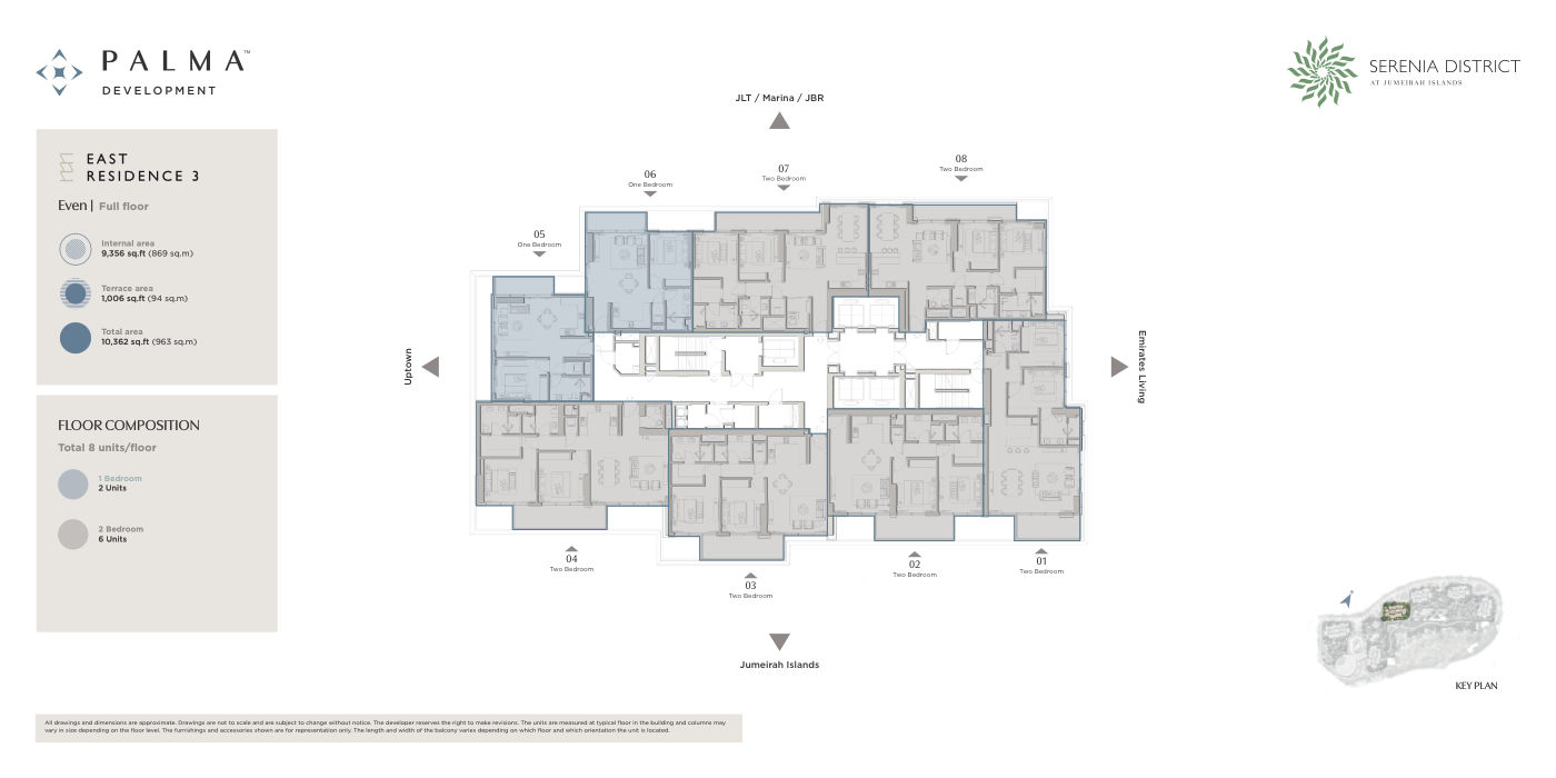 Serenia District East Residence 3 2BR floor plan
