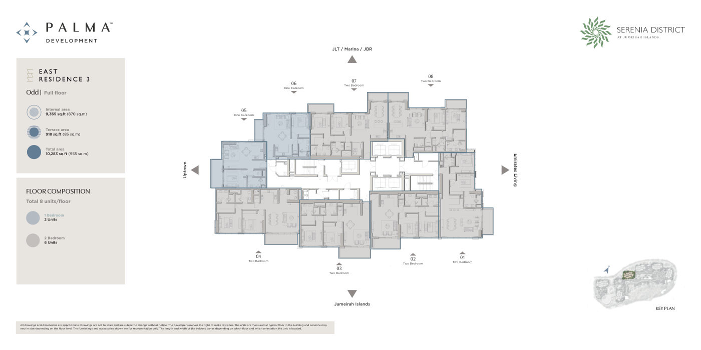 Serenia District East Residence 3 2BR floor plan