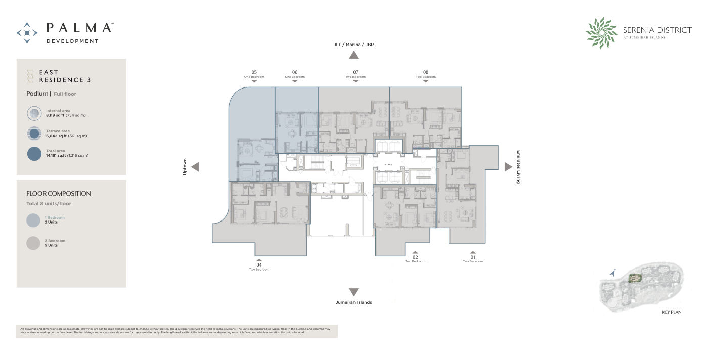 Serenia District East Residence 3 2BR floor plan