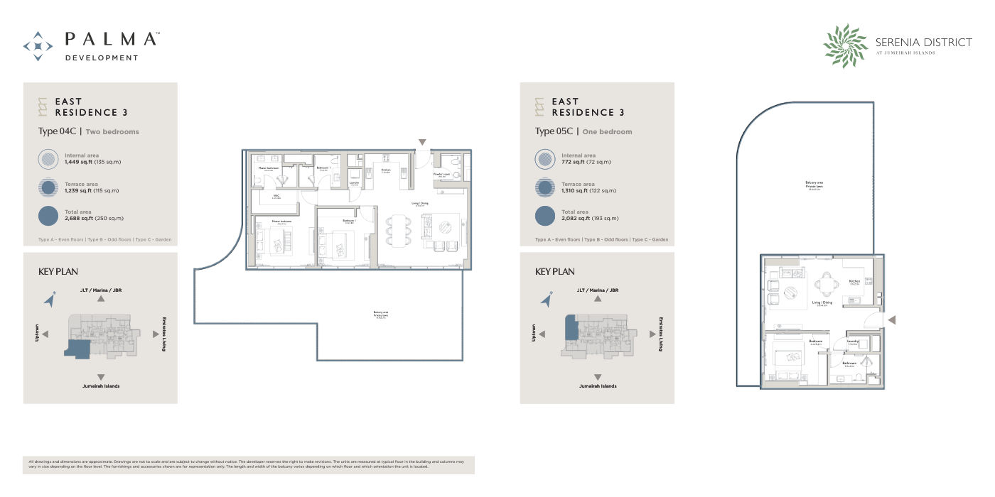 Serenia District East Residence 3 1BR floor plan