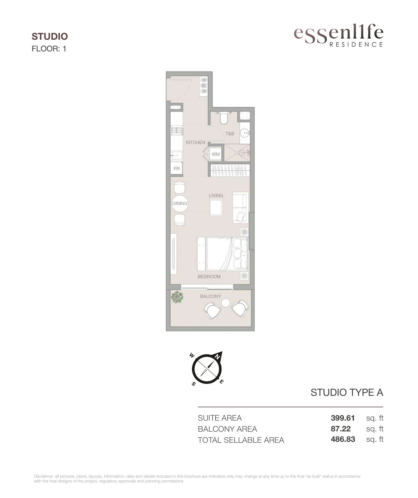 ESSENL1FE Studio floor plan