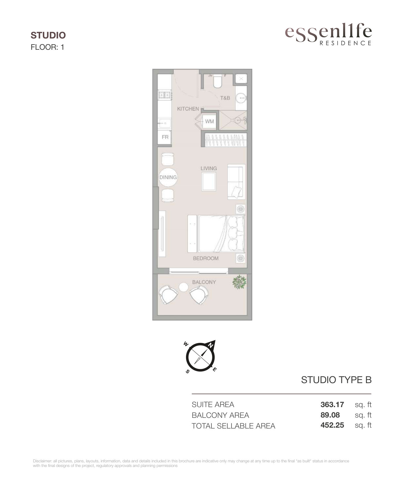 ESSENL1FE Studio floor plan