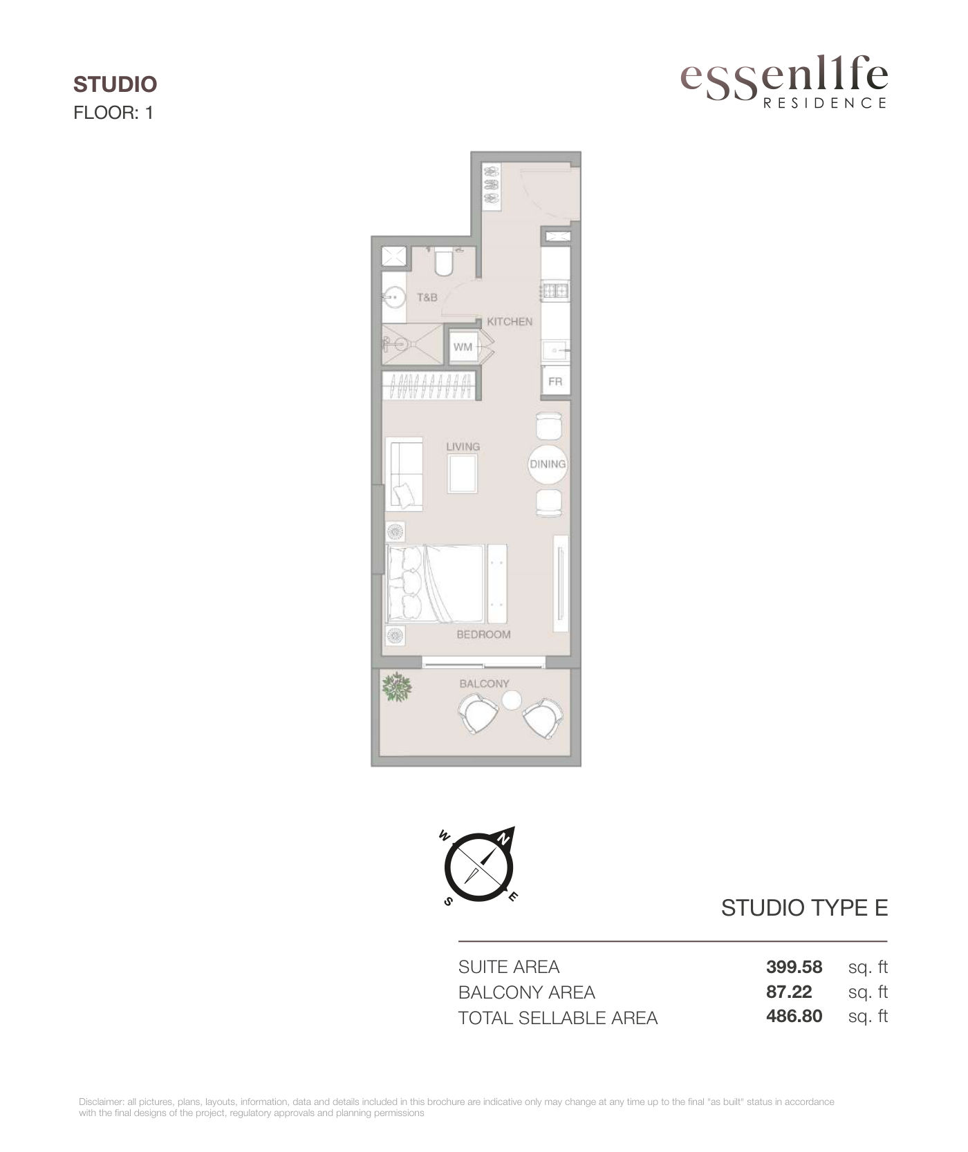ESSENL1FE Studio floor plan