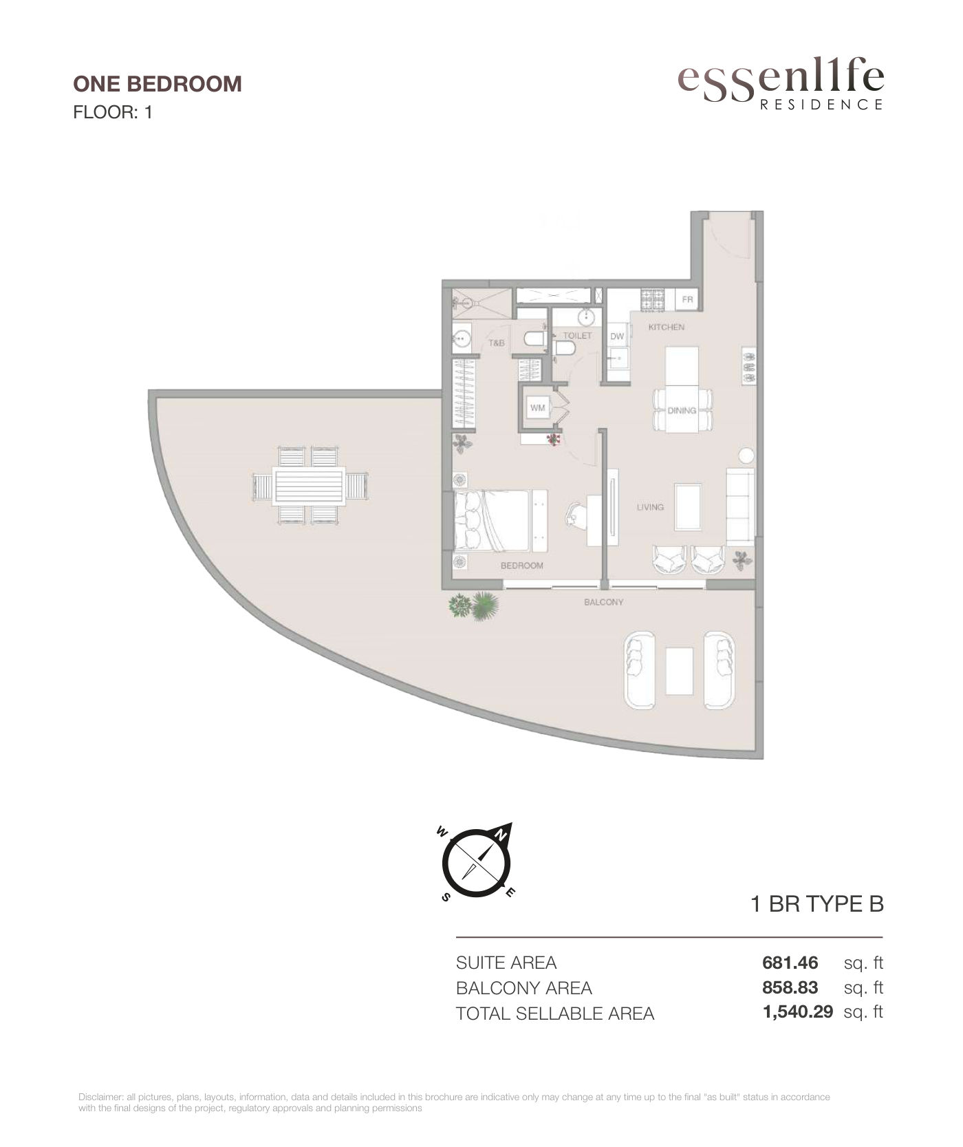 ESSENL1FE 1BR floor plan