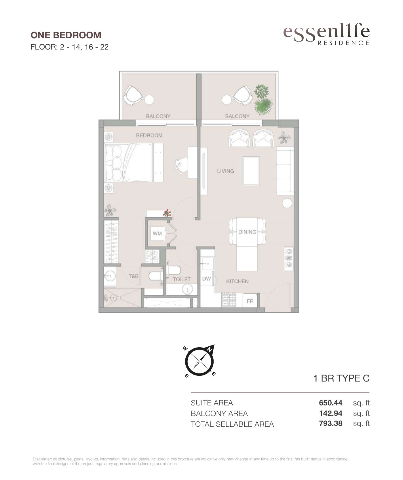 ESSENL1FE 1BR floor plan