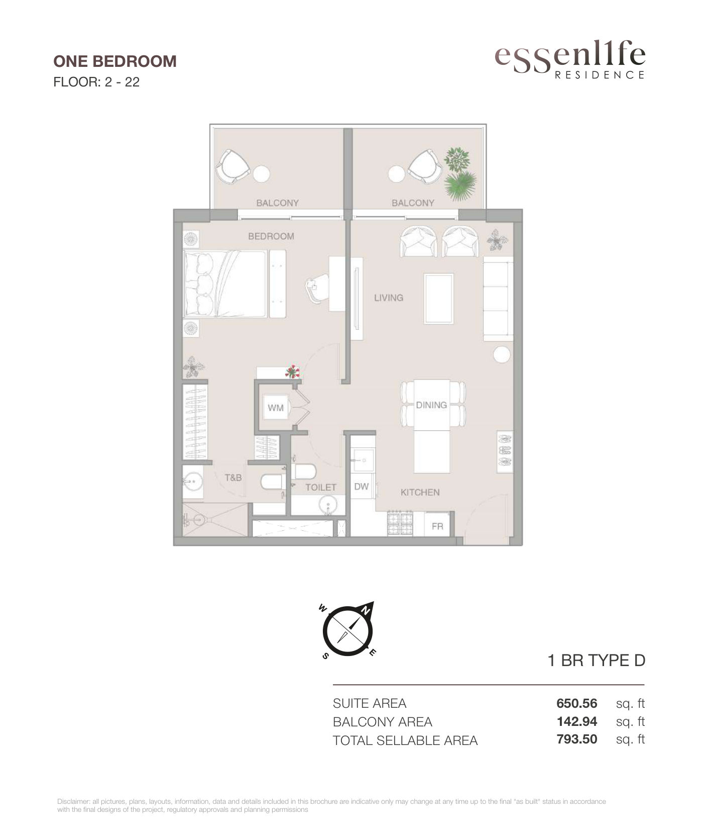 ESSENL1FE 1BR floor plan