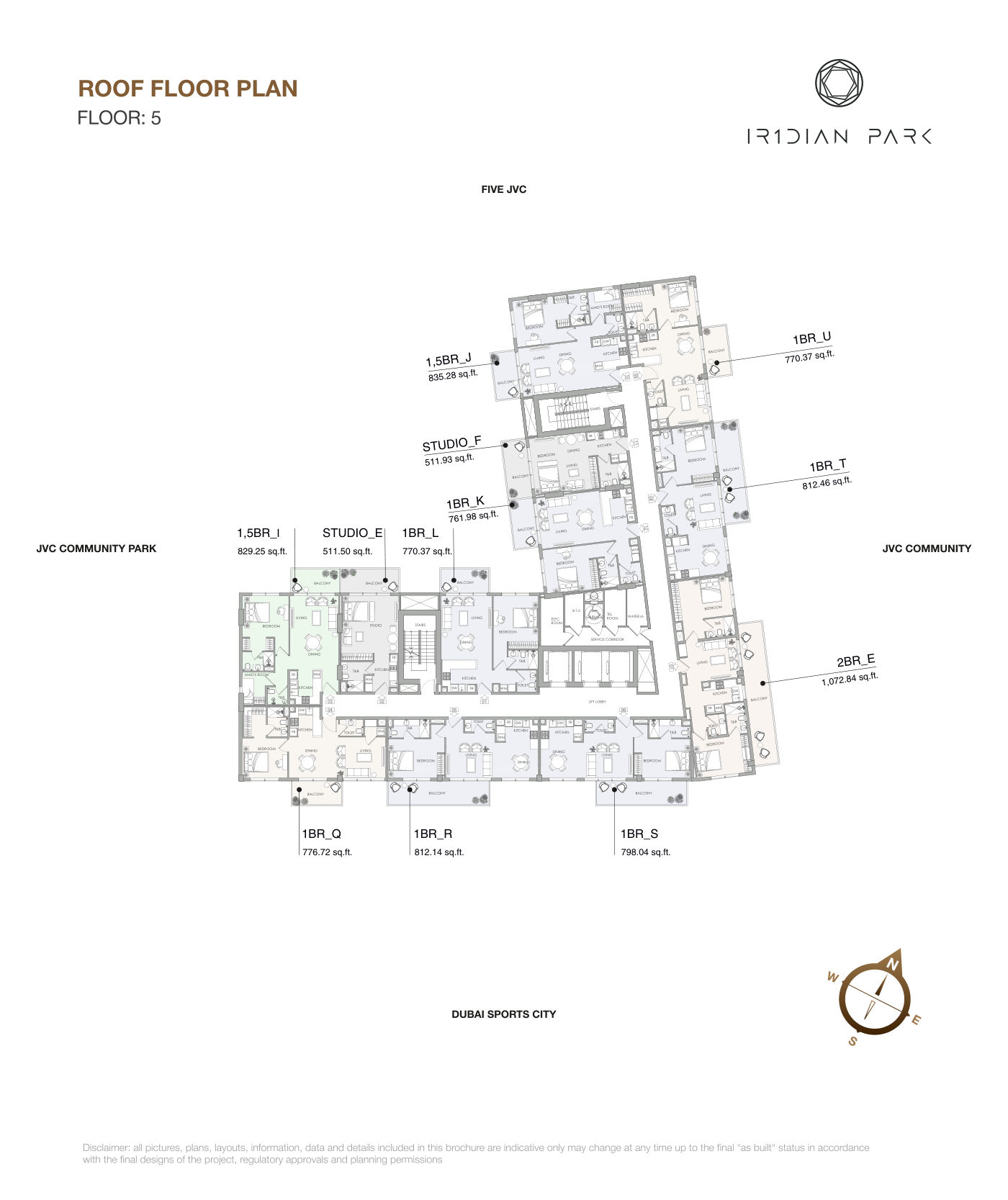IR1DIAN PARK Studio floor plan