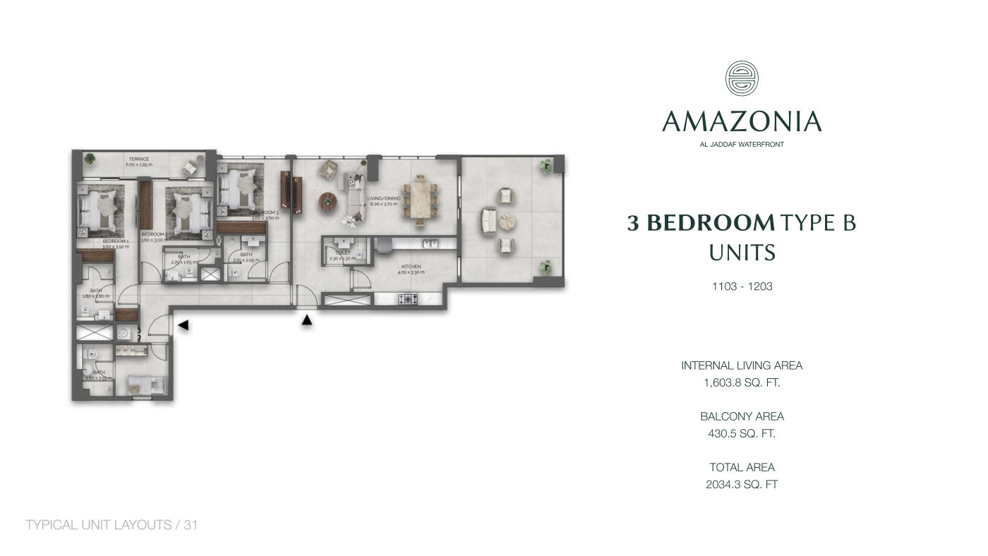Amazonia 3BR floor plan