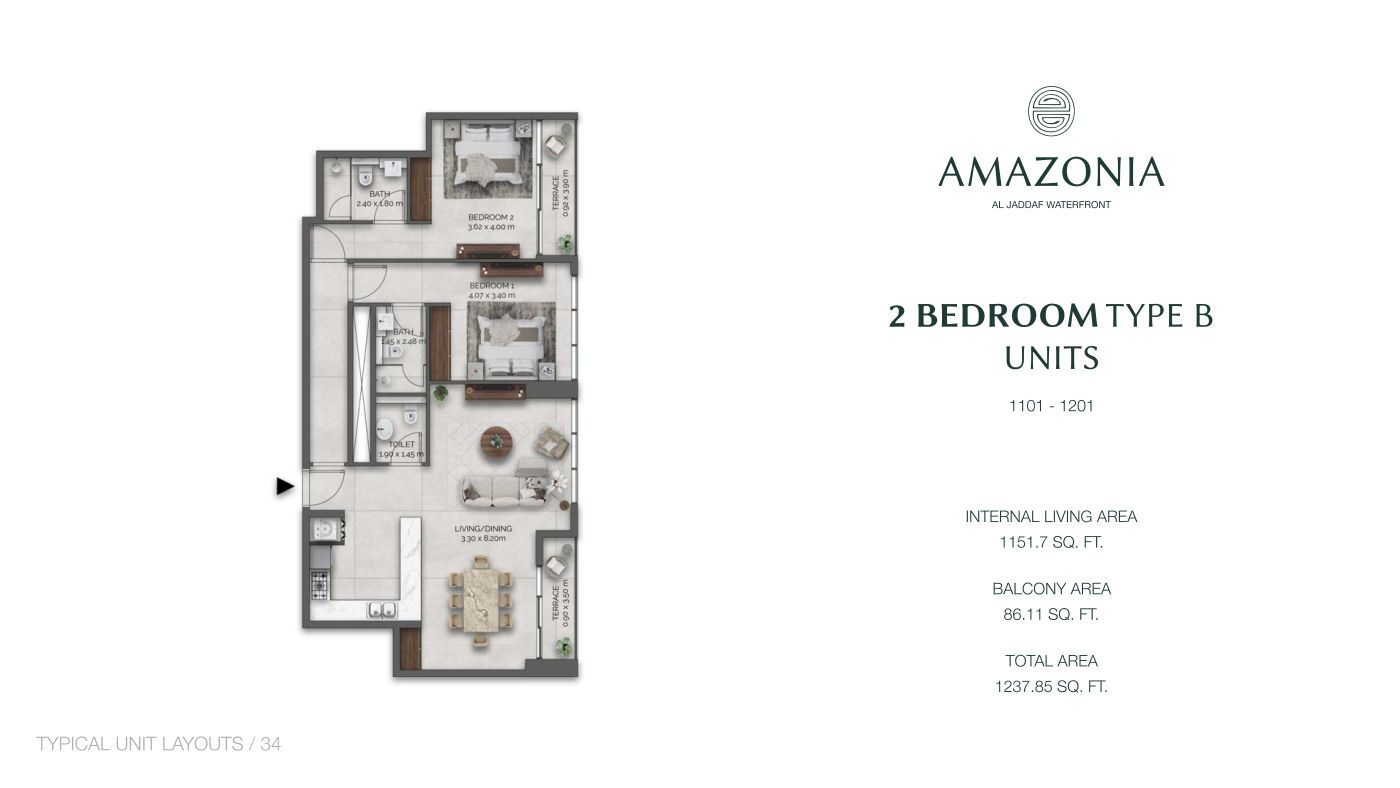 Amazonia 2BR floor plan