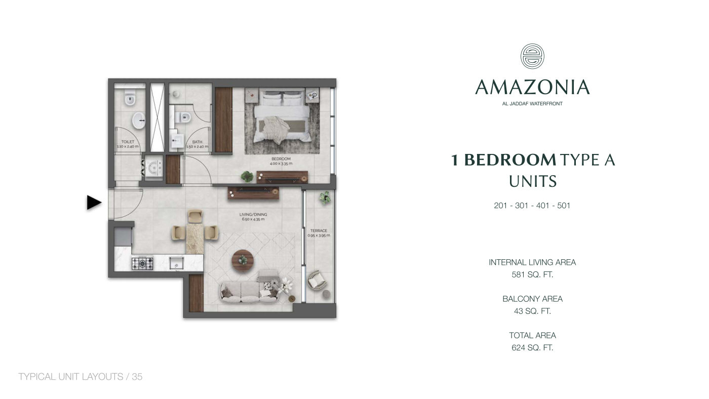 Amazonia 1BR floor plan