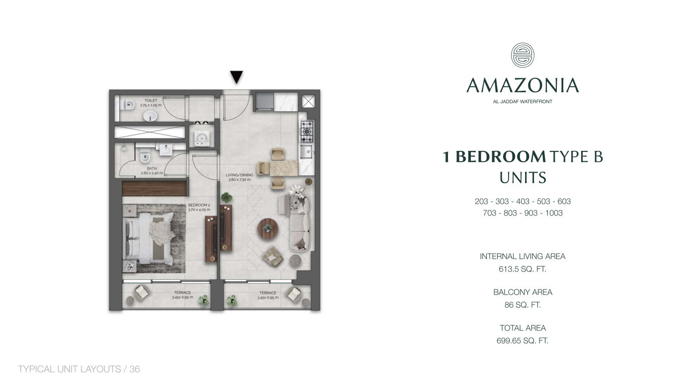 Amazonia 1BR floor plan