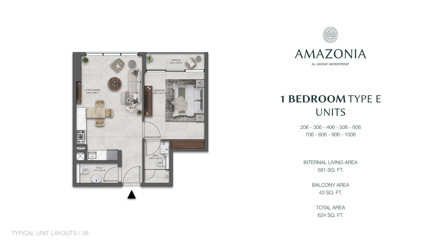 Amazonia 1BR floor plan