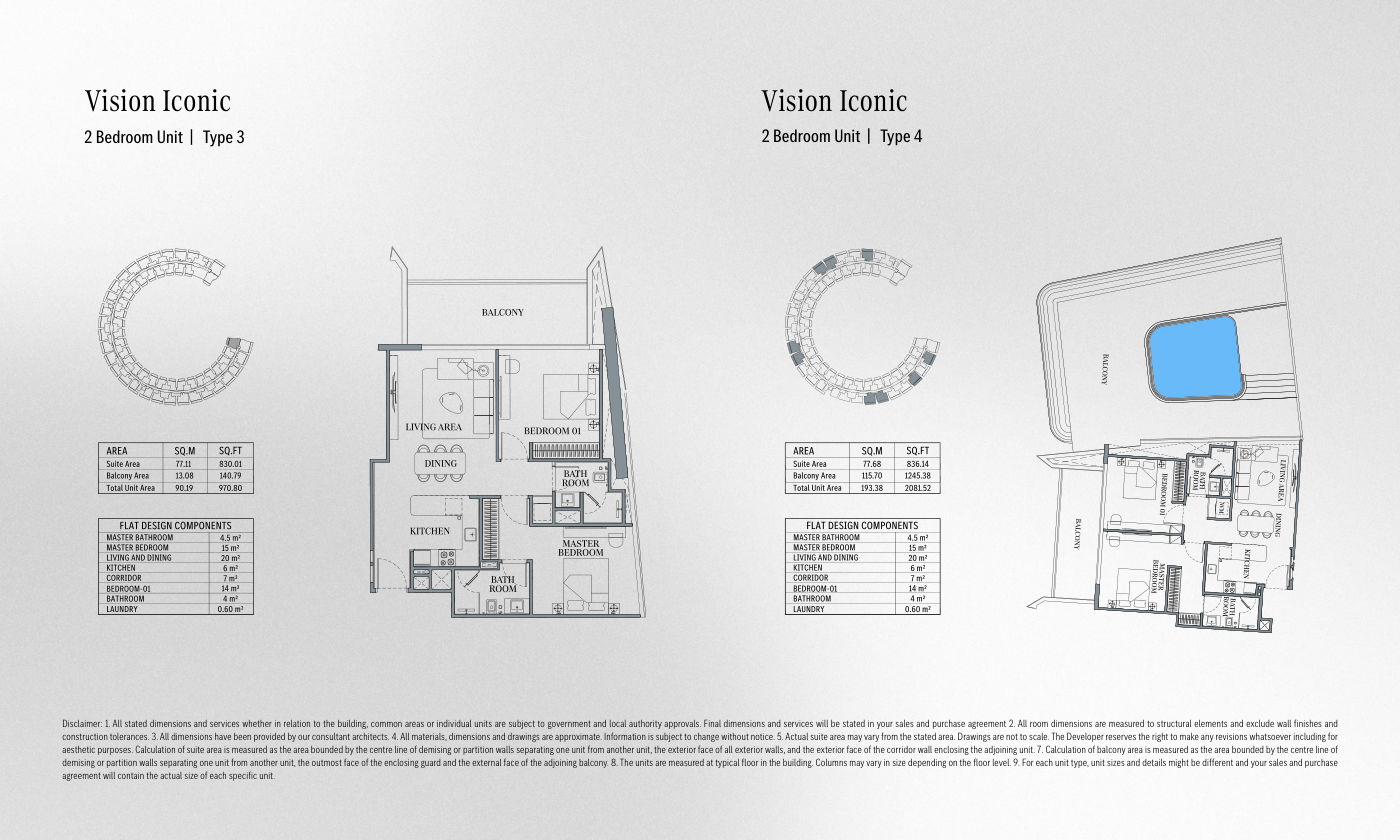 Vision Iconic Tower 2BR floor plan