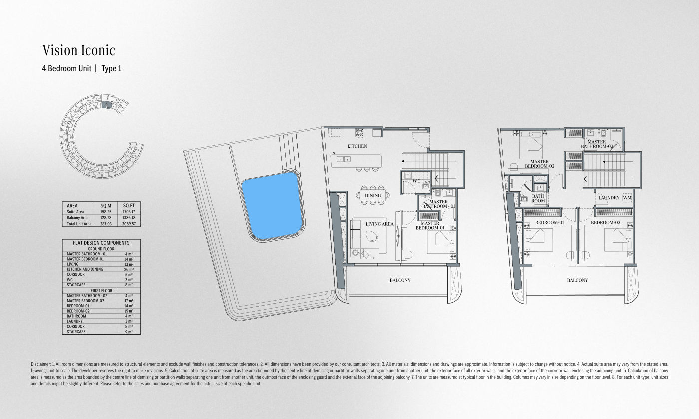 Vision Iconic Tower 4BR floor plan