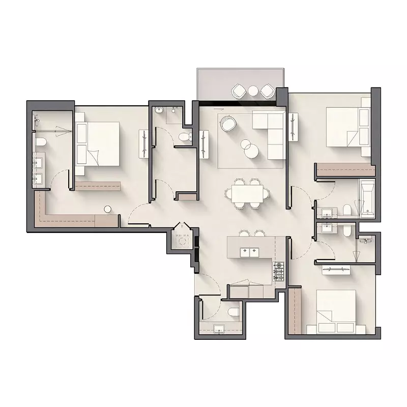 Windsor House 3BR floor plan