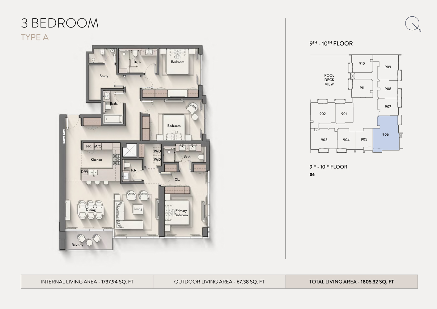 Hillmont Residences 3BR floor plan