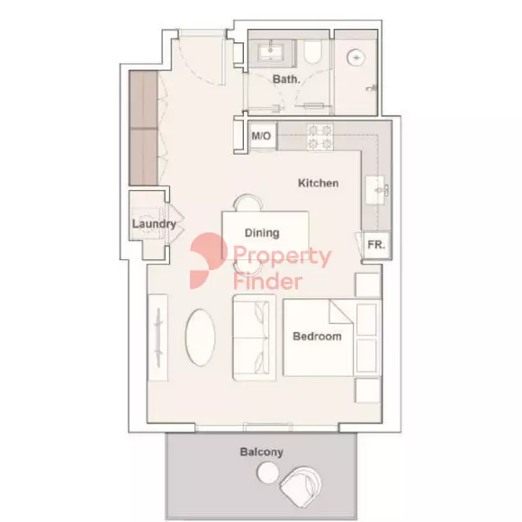 Berkeley Place Studio floor plan