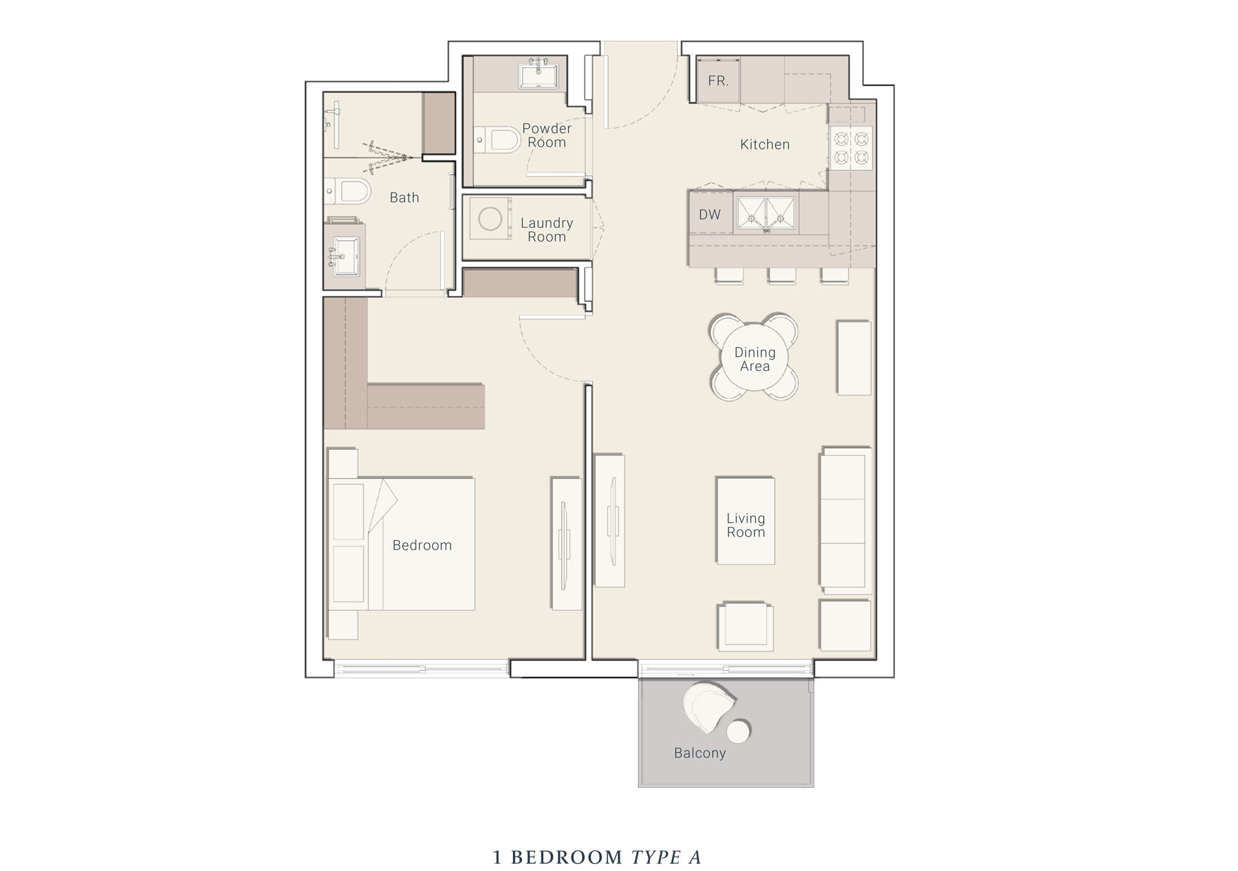 Belmont Residences 1BR floor plan