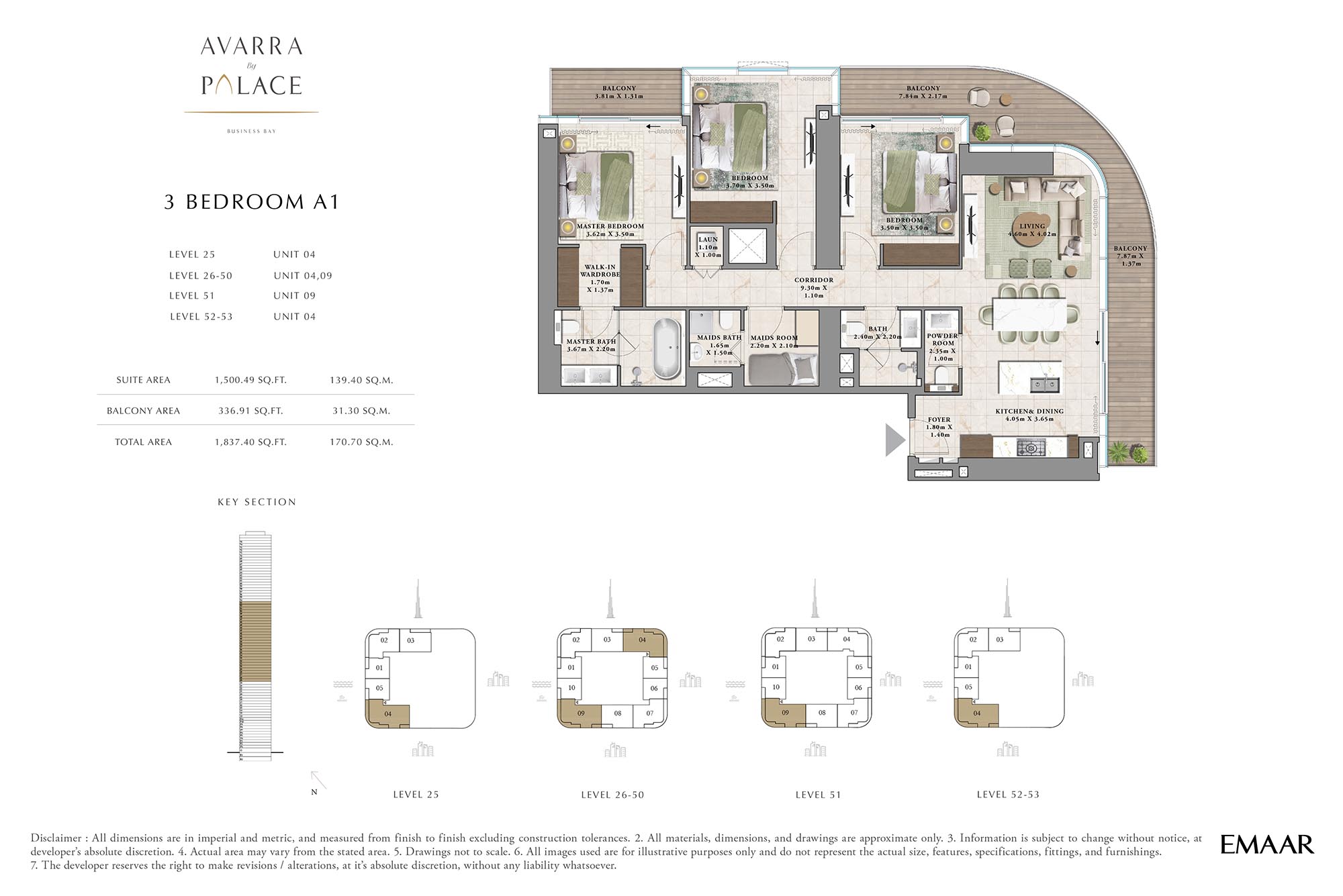 Avarra by Palace 3BR floor plan