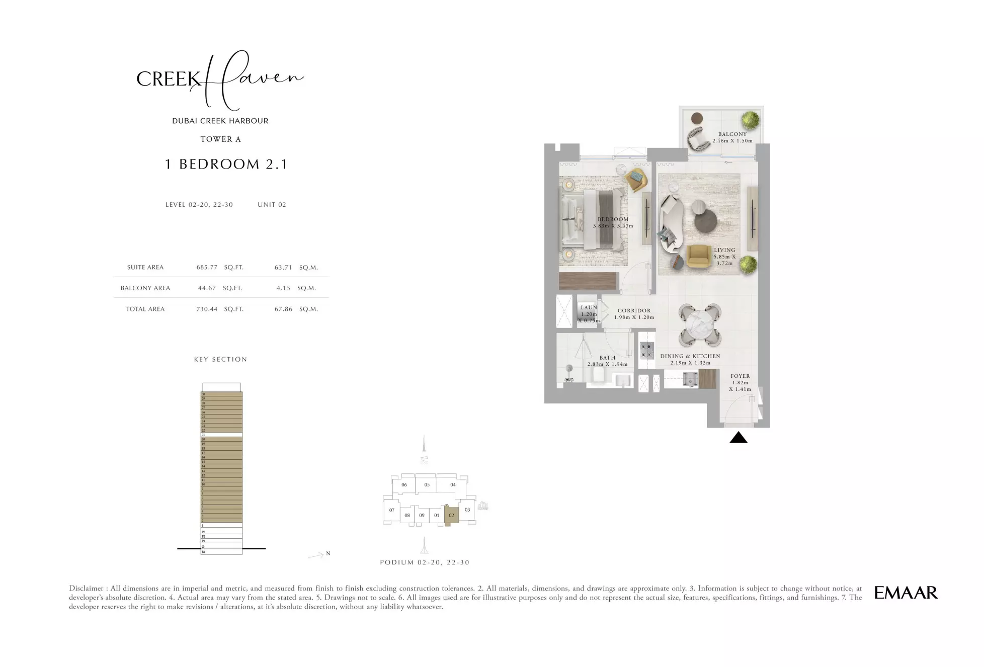 Creek Haven 1BR floor plan