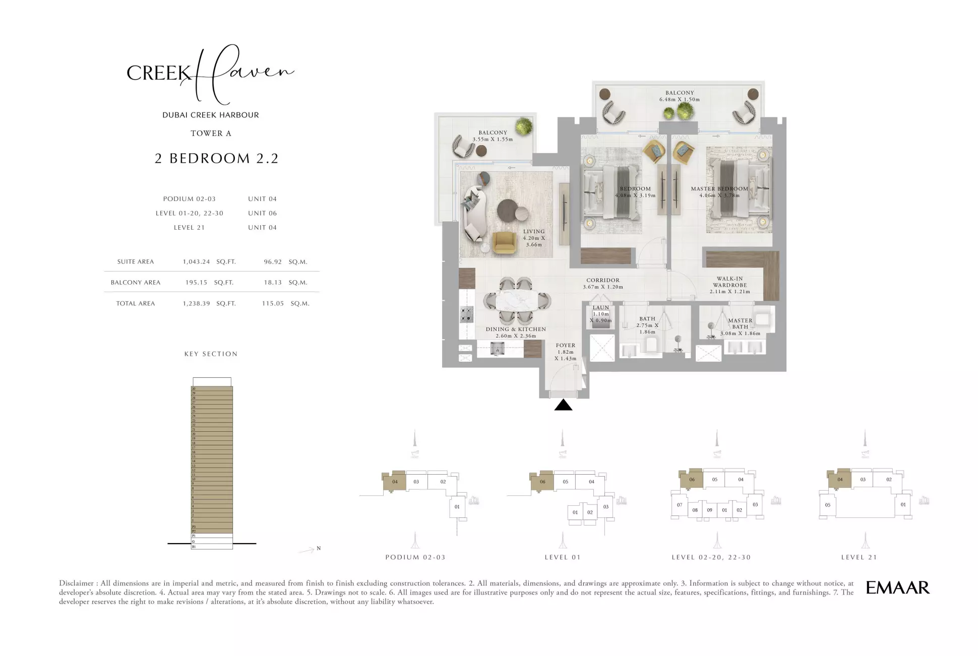 Creek Haven 2BR floor plan