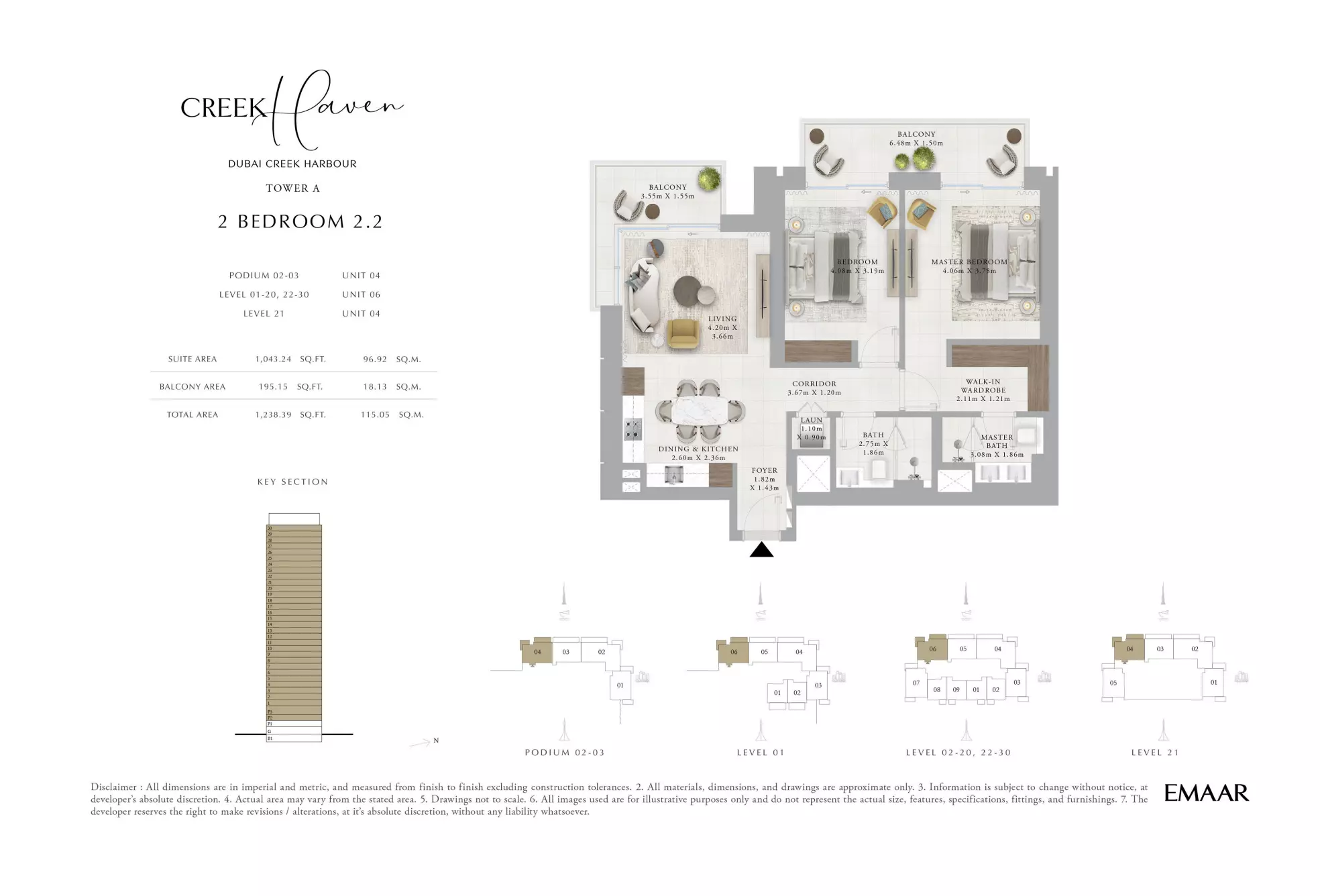 Creek Haven 2BR floor plan