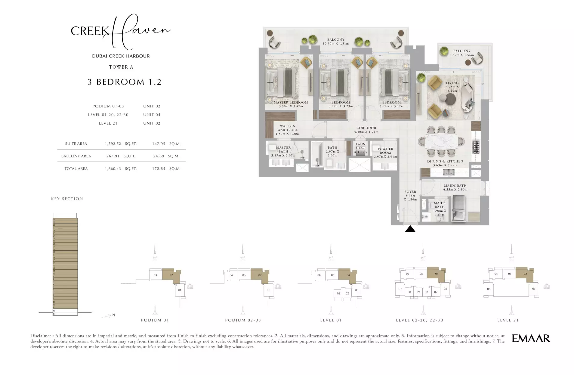 Creek Haven 3BR floor plan