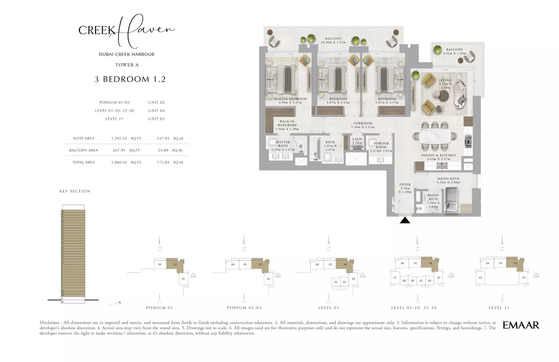 Creek Haven 3BR floor plan