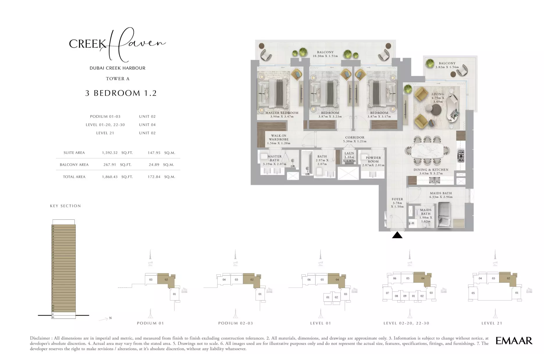 Creek Haven 3BR floor plan