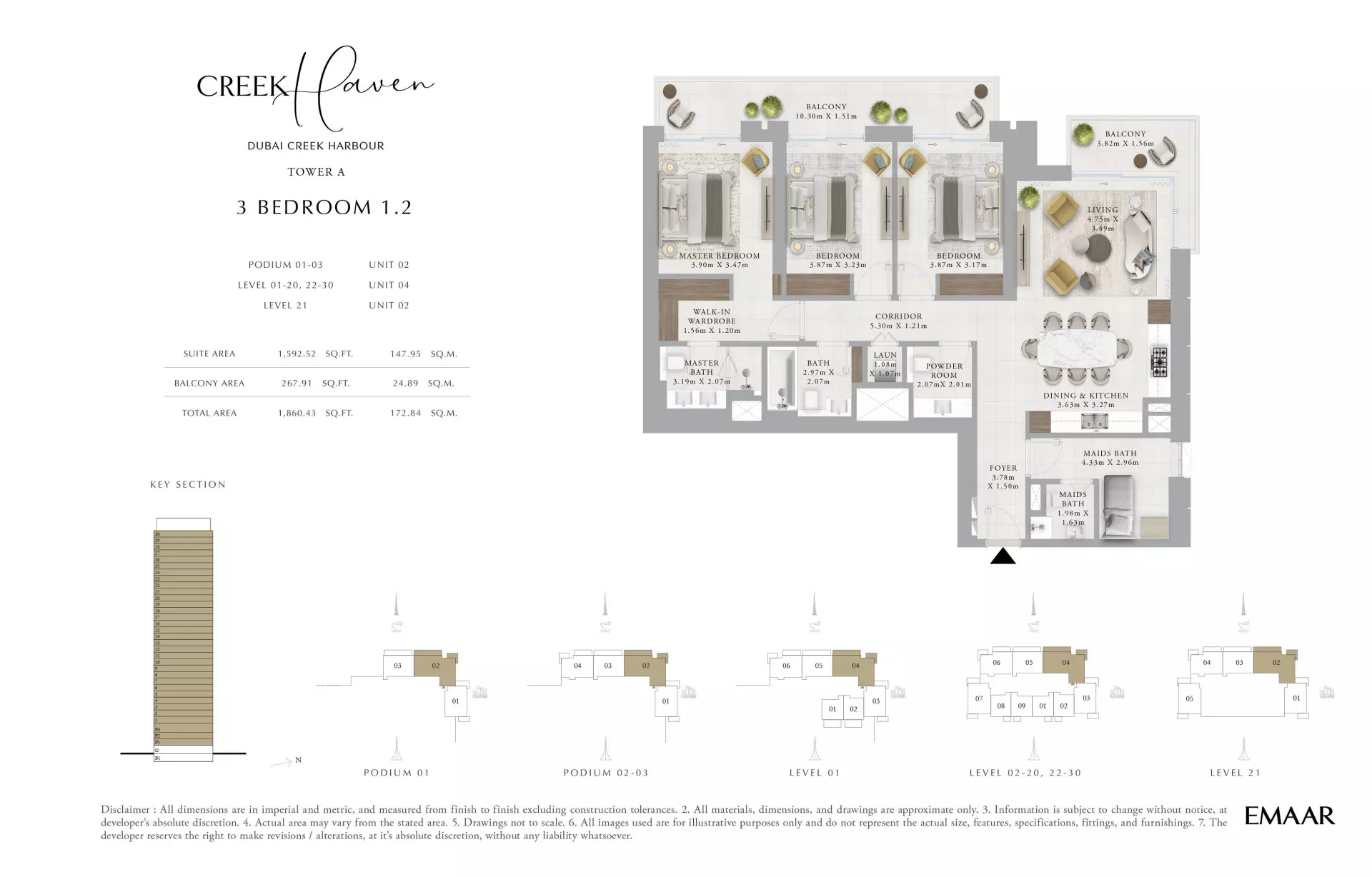 Creek Haven 3BR floor plan