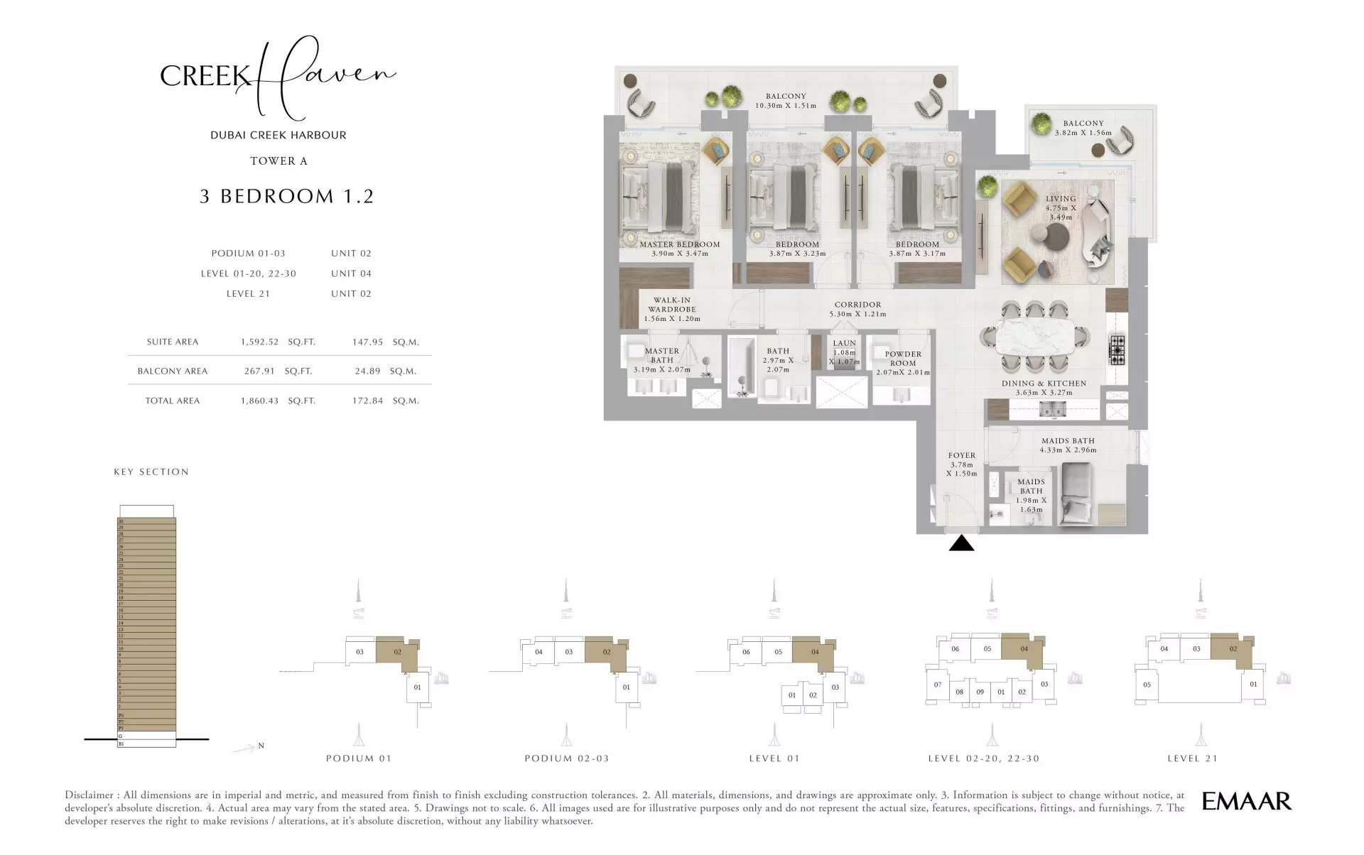 Creek Haven 3BR floor plan